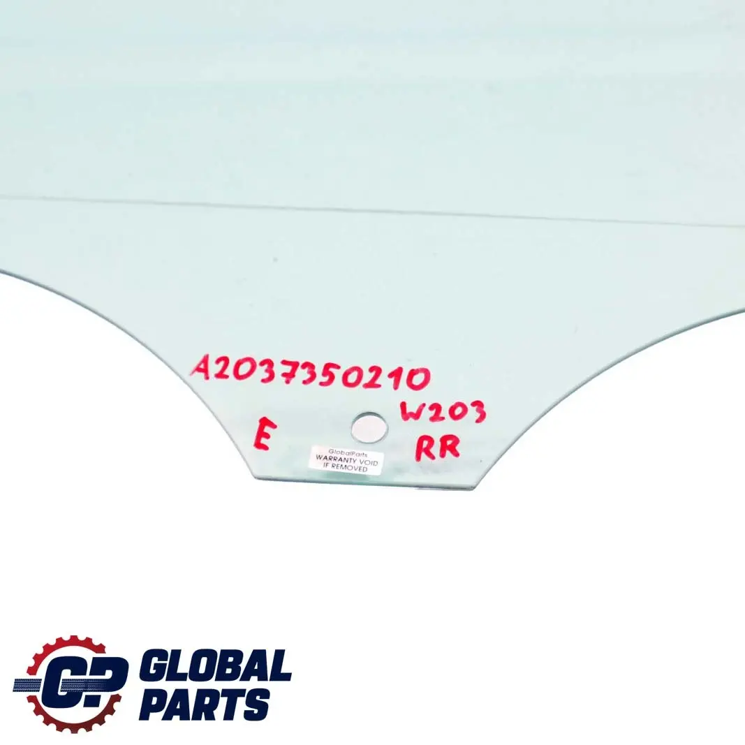 Mercedes-Benz C-Class W203 Rear Right O/S Window Glass Green AS2 to with Part number A2037350210 Mercedes-Benz C-Class W203 Rear Right O/S Window Glass Green AS2 - SKU A2037350210 - Part number A2037350210