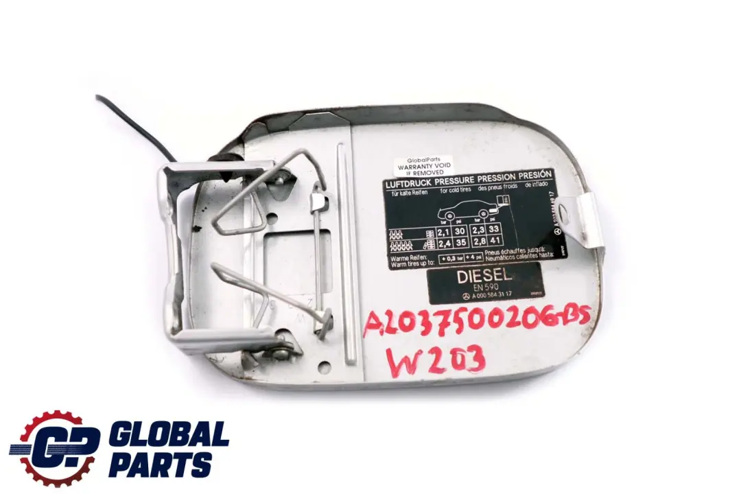 Mercedes W203 Tapa del Depósito de Combustible Brilliant Plata 744 - SKU A2037500206-BS - Número de pieza A2037500206