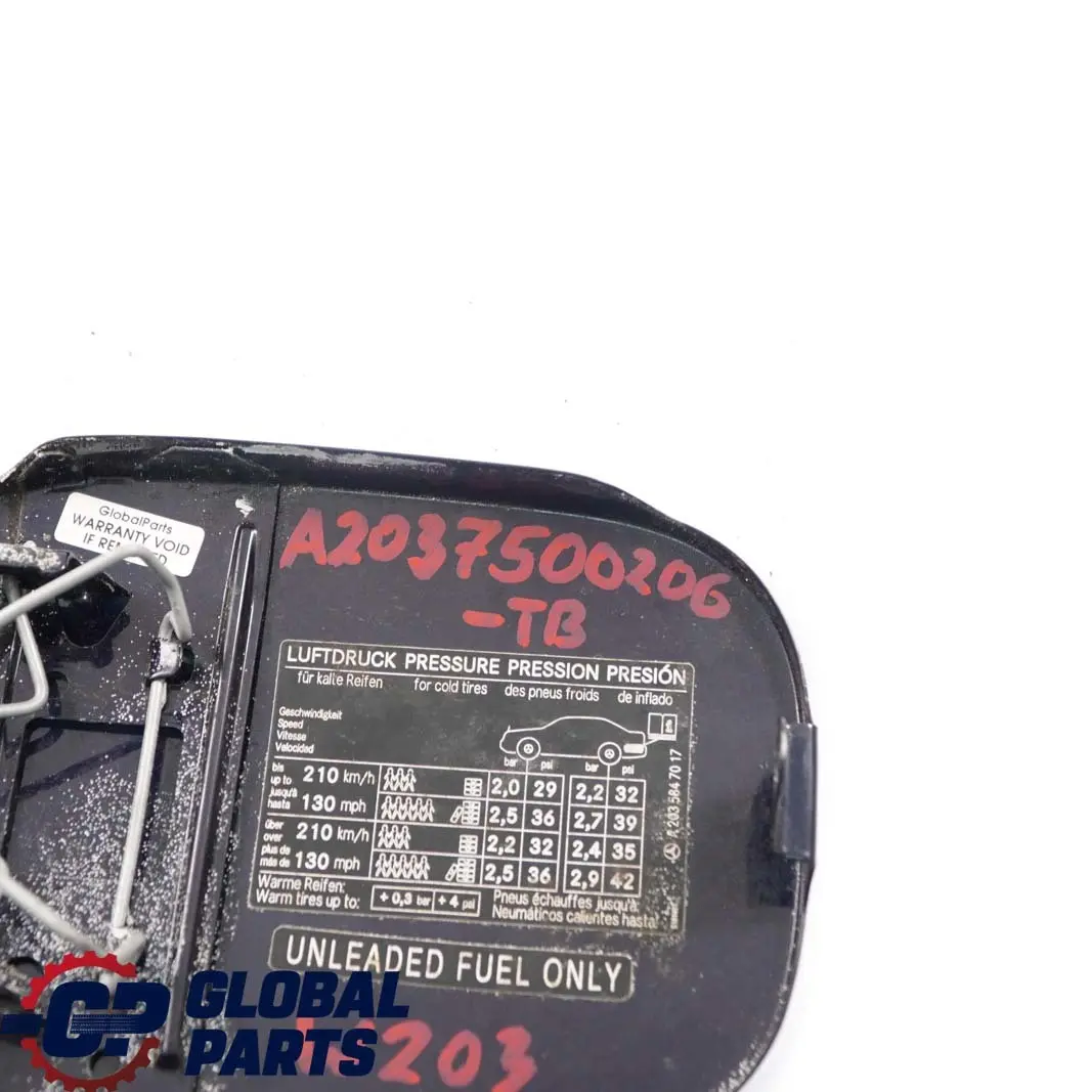 Mercedes-Benz C-Class W203 Fuel Flap Tank Cap Cover Tanzanite Blue Metallic 359 to with Part number A2037500206 Mercedes-Benz C-Class W203 Fuel Flap Tank Cap Cover Tanzanite Blue Metallic 359 - SKU A2037500206-TB - Part number A2037500206