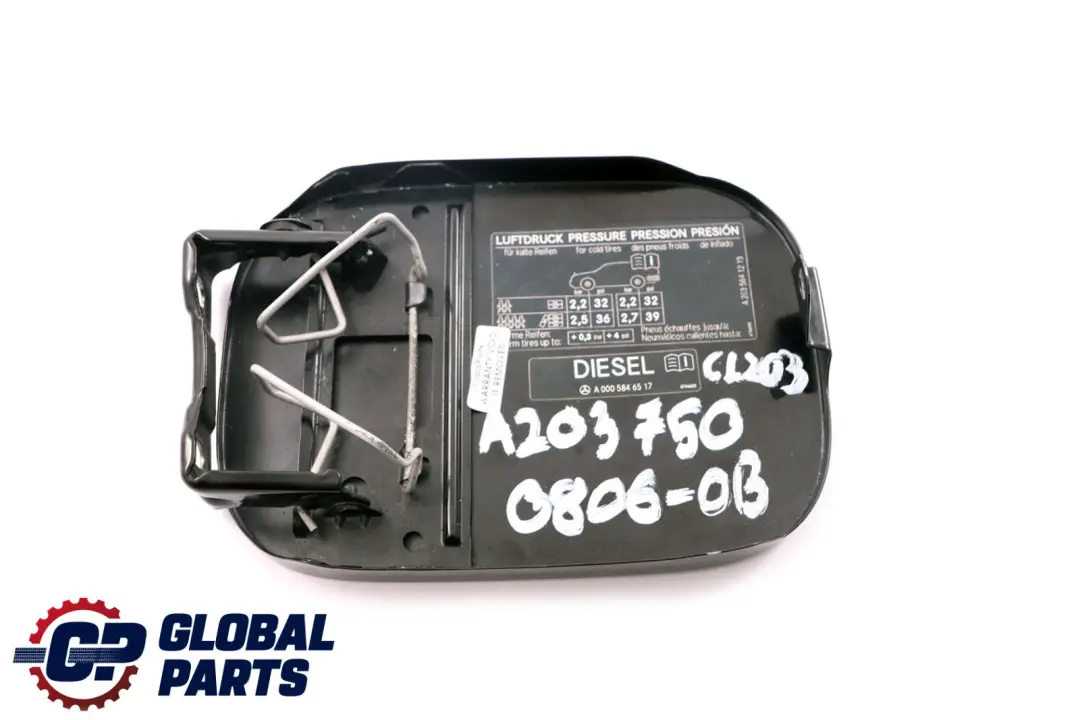 Mercedes CLC CL203 Couvercle bouchon de réservoir carburant noir obsidien - 197U - SKU A2037500806-OB - Numéro de pièce A2037500806