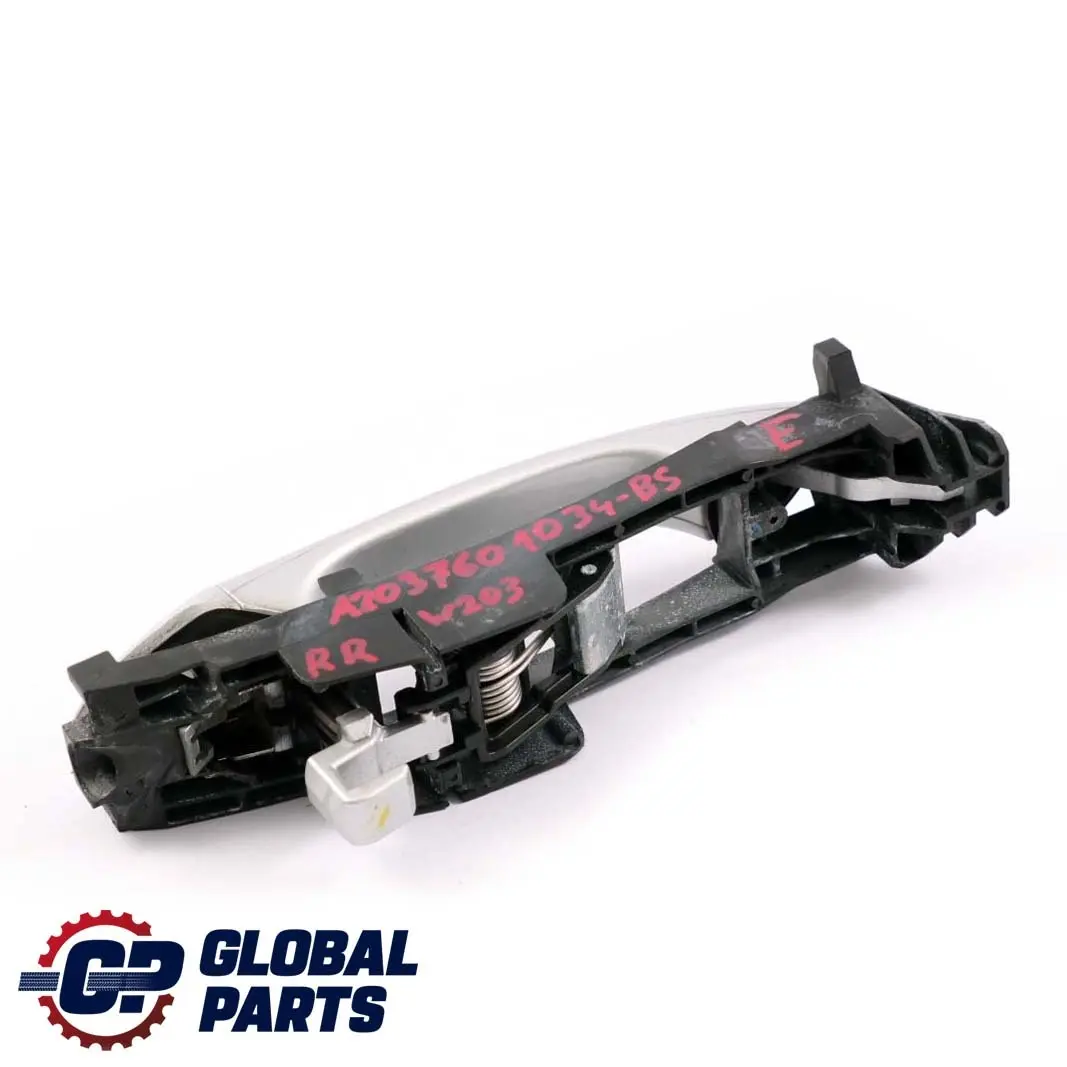 Mercedes-Benz C W203 Handle Rear Right Door Brilliant Silver 744 to with Part number A2037601034 Mercedes-Benz C W203 Handle Rear Right Door Brilliant Silver 744 - SKU A2037601034-BS - Part number A2037601034
