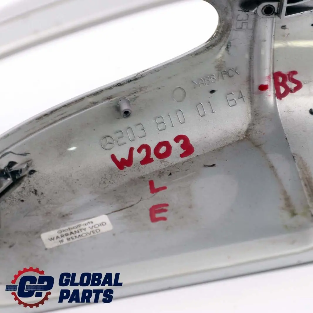 Mercedes-Benz C W203 Left Cover Cap Wing Mirror Brilliant Silver to with Part number A2038100164 Mercedes-Benz C W203 Left Cover Cap Wing Mirror Brilliant Silver - SKU A2038100164-BS - Part number A2038100164