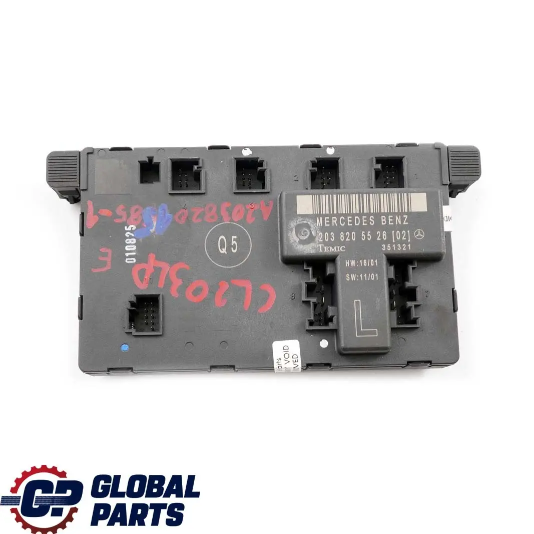 Mercedes W203 Door Module Control Unit Front Left N/S - SKU A2038201585-1 - Part number A2038201585