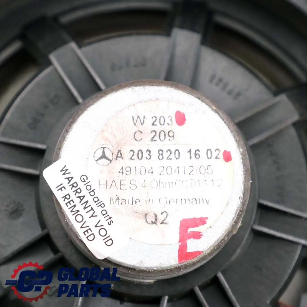 Mercedes-Benz C CLK W203 C209 Rear Left Right N/O/S Door Speaker to with Part number A2038201602 Mercedes-Benz C CLK W203 C209 Rear Left Right N/O/S Door Speaker - SKU A2038201602 - Part number A2038201602