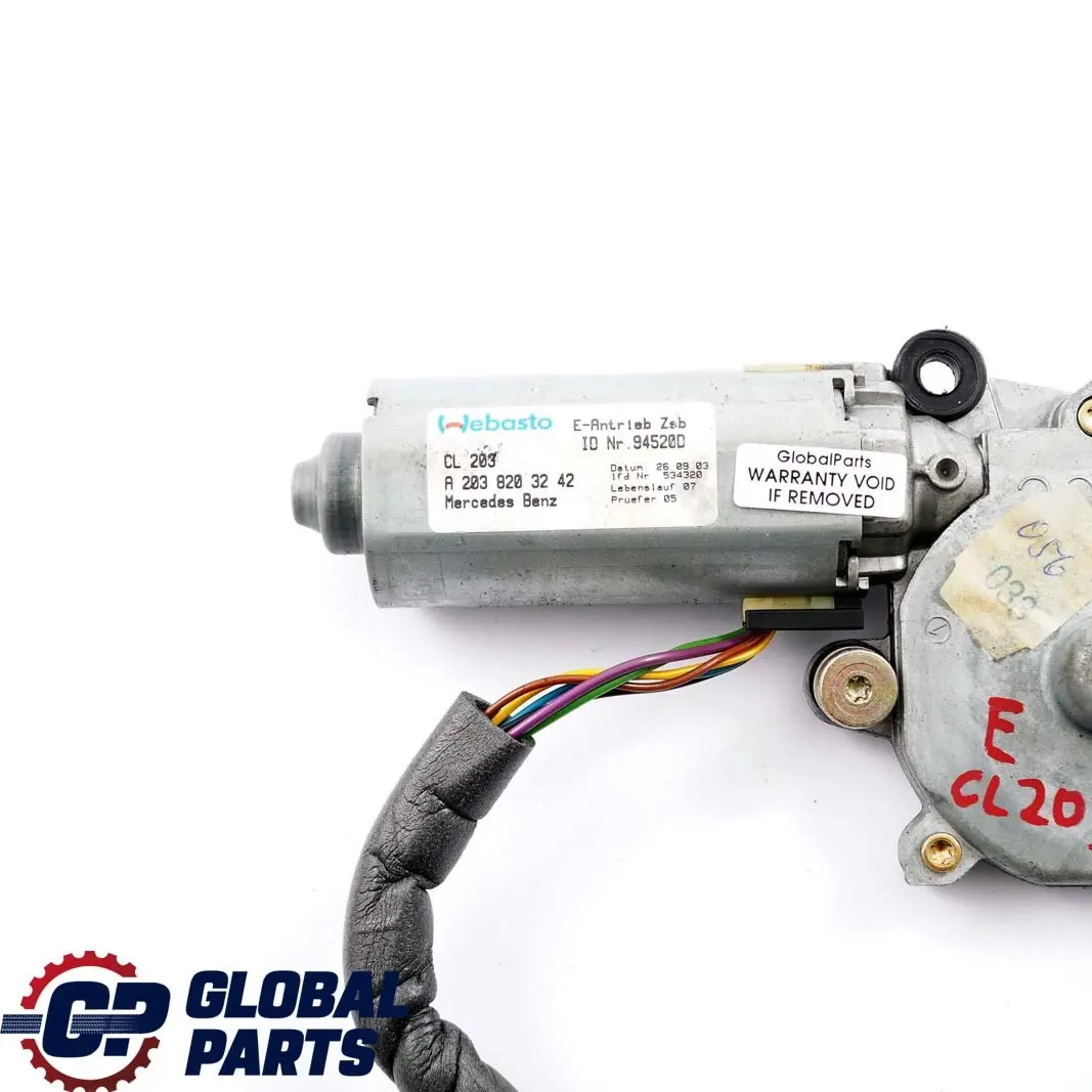 Silnik Silniczek Szyberdachu do Mercedes CL203 W211 o numerze A2038203242 Mercedes CL203 W211 Silnik Silniczek Szyberdachu - SKU A2038203242 - Numer Części A2038203242