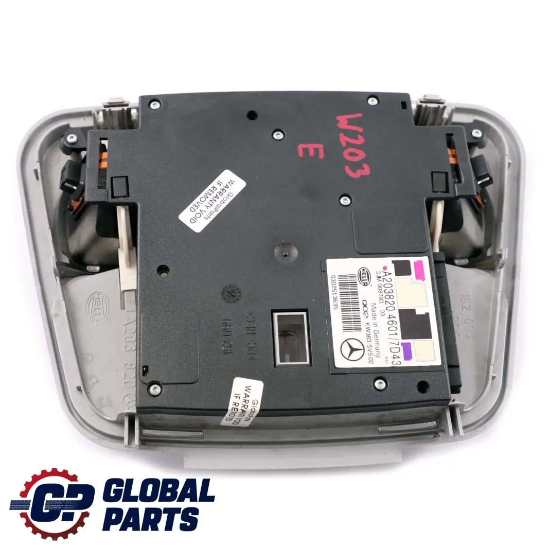 Innen Beleuchtung Dach Leuchte Leselampe Grau für Mercedes W203 mit Teilenummer A2038204601 Mercedes W203 Innen Beleuchtung Dach Leuchte Leselampe Grau - SKU A2038204601 - Teilenummer A2038204601