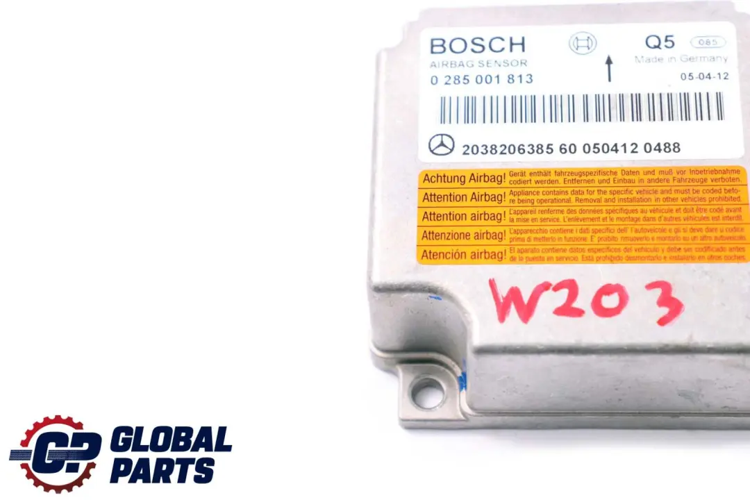 Mercedes-Benz C-Class W203 Airbag System Control Unit Module ECU to with Part number A2038206385 Mercedes-Benz C-Class W203 Airbag System Control Unit Module ECU - SKU A2038206385 - Part number A2038206385