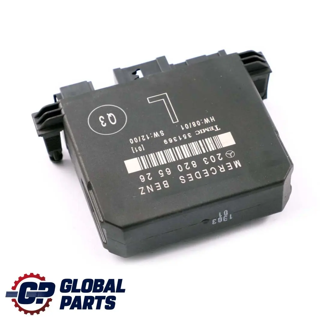Unidad Modulo Control Puerta Trasera Izquierda para Mercedes W203 con número de pieza A2038206526 Mercedes W203 Unidad Modulo Control Puerta Trasera Izquierda - SKU A2038206526 - Número de pieza A2038206526