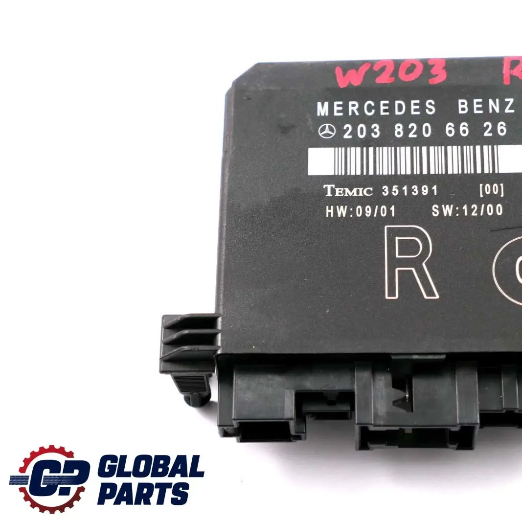  Mercedes-Benz C-Class W203 Door Control Module Unit Rear Right O/S - SKU A2038206626 - Part number A2038206626