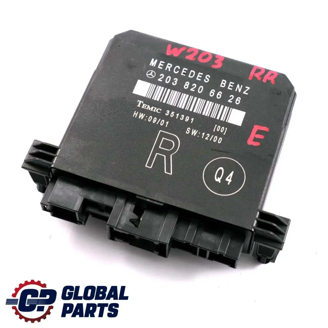  Mercedes-Benz C-Class W203 Door Control Module Unit Rear Right O/S - SKU A2038206626 - Part number A2038206626