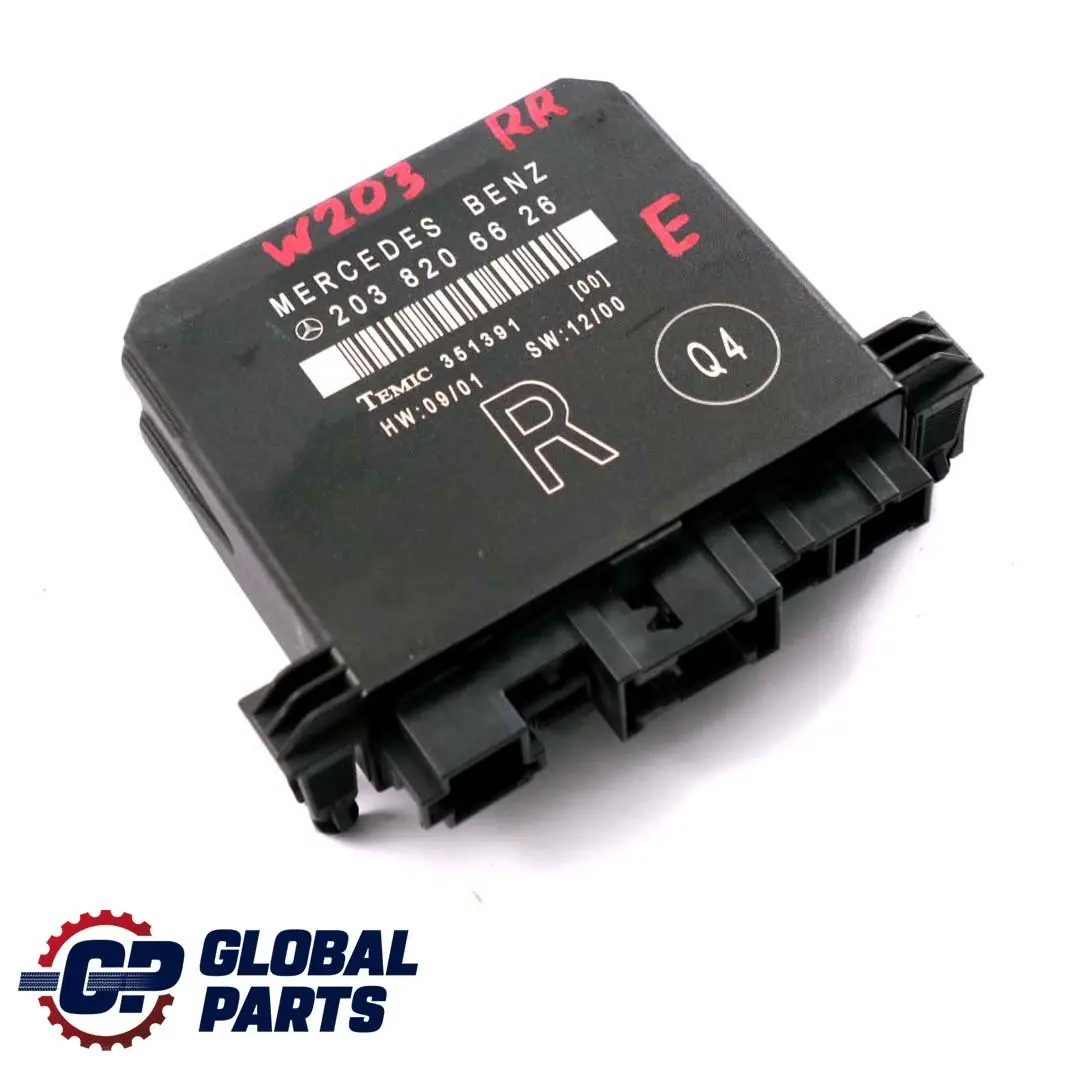 Mercedes W203 Modulo controllo porta Unit? posteriore destra O/S - SKU A2038206626 - Numero di parte A2038206626