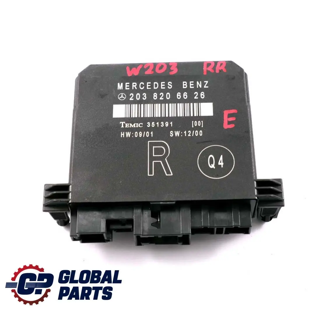 Mercedes W203 Modulo controllo porta Unit? posteriore destra O/S - SKU A2038206626 - Numero di parte A2038206626
