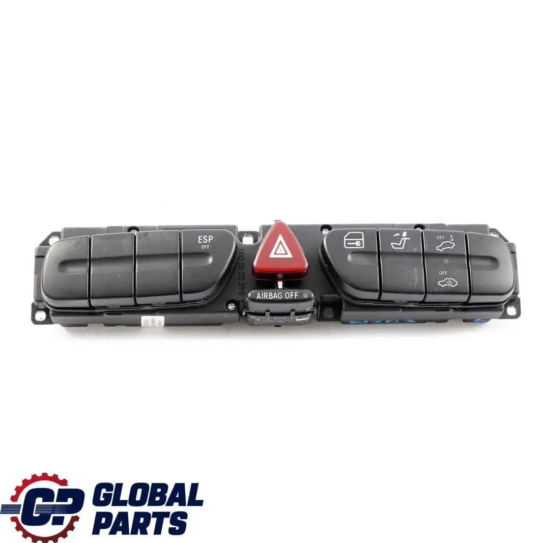 Mercedes W203 Panneau central d'interrupteur contrôle de danger ESP - SKU A2038209310 - Numéro de pièce A2038218979