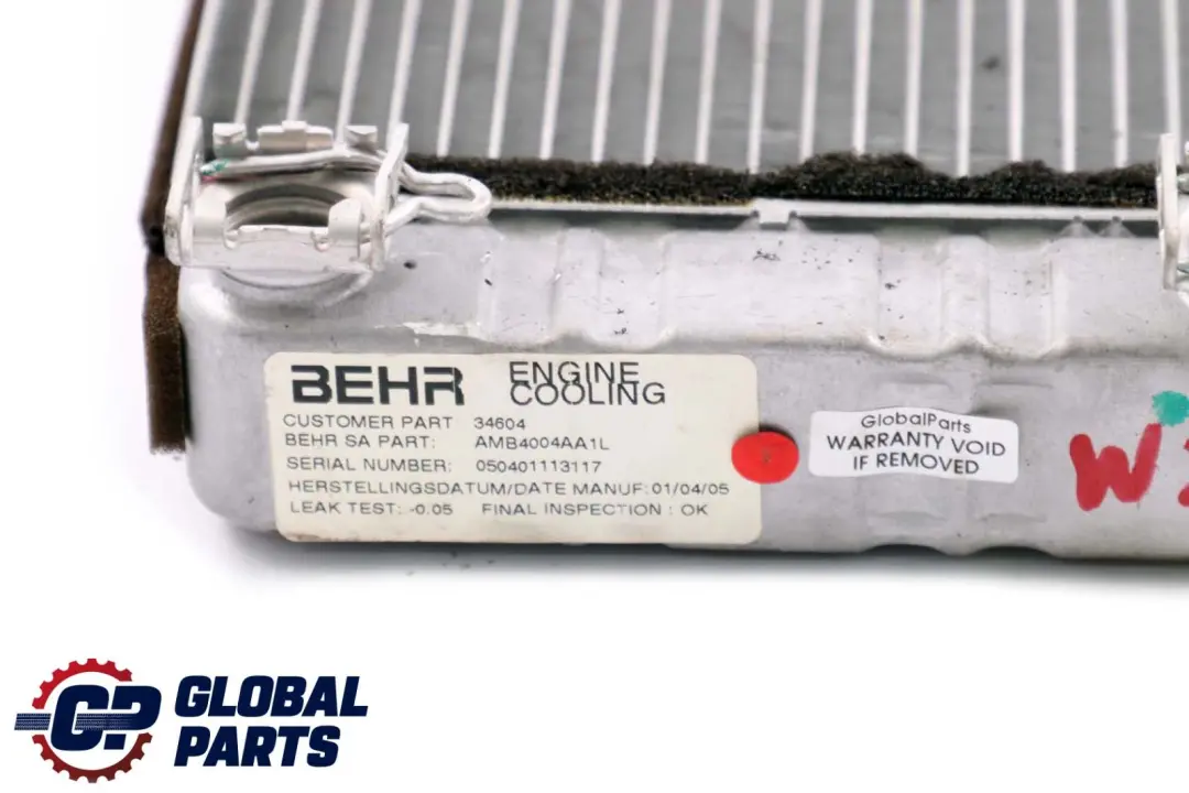 Conditioning Heater Radiator Matrix to Mercedes C CLK W203 C209 Air with Part number A2038300161 Mercedes C CLK W203 C209 Air Conditioning Heater Radiator Matrix - SKU A2038300161 - Part number A2038300161