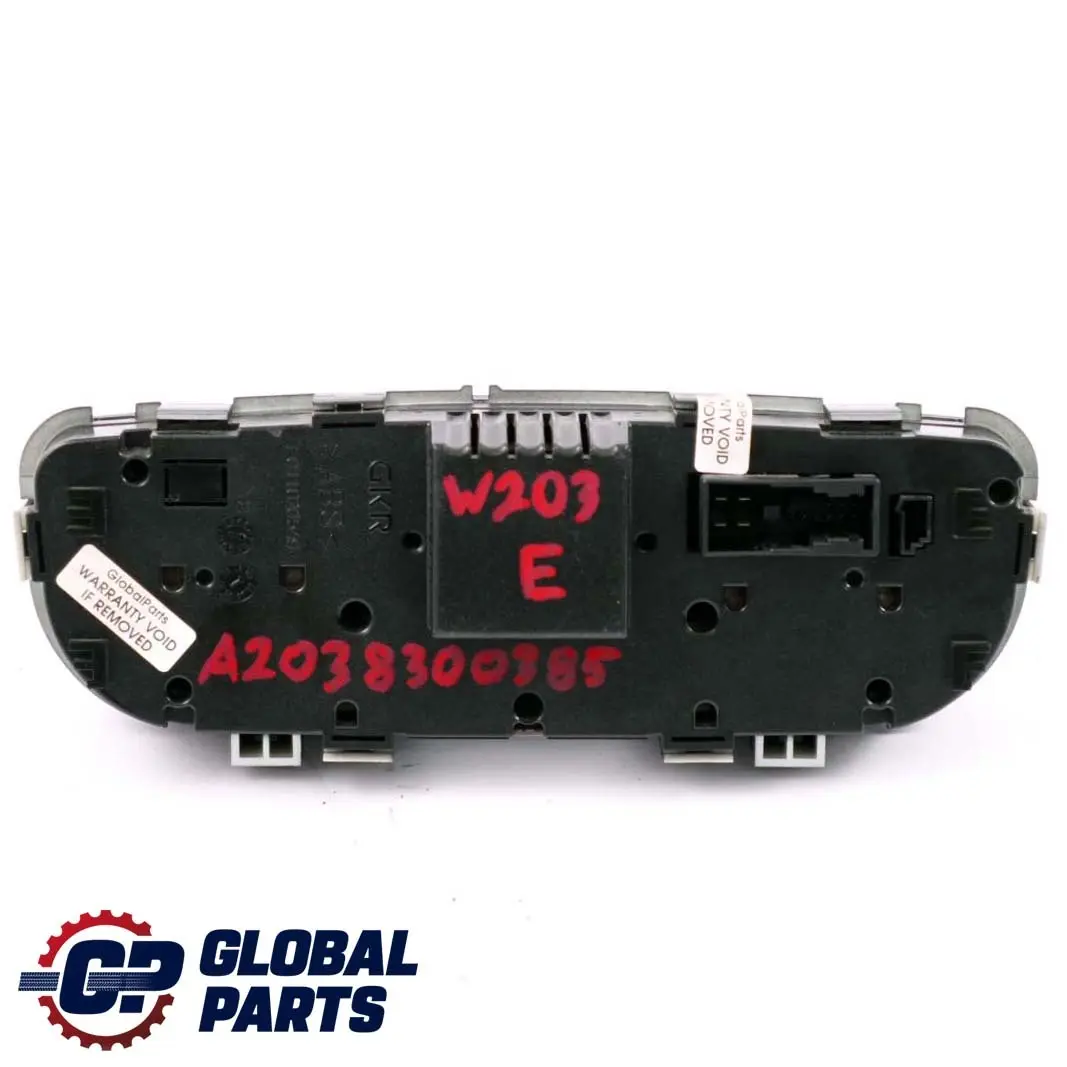 Mercedes-Benz C-Class W203 Automatic Air Conditioning Switch Control Panel to with Part number A2038300385 Mercedes-Benz C-Class W203 Automatic Air Conditioning Switch Control Panel - SKU A2038300385 - Part number A2038300385