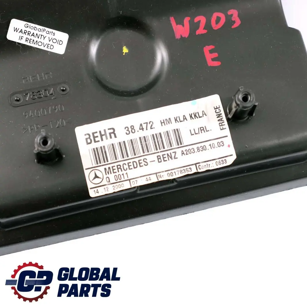 Mercedes-Benz Clase C W203 Calefaccion Carcasa Aire Distribuidor para con número de pieza A2038301003 Mercedes-Benz Clase C W203 Calefaccion Carcasa Aire Distribuidor - SKU A2038301003 - Número de pieza A2038301003