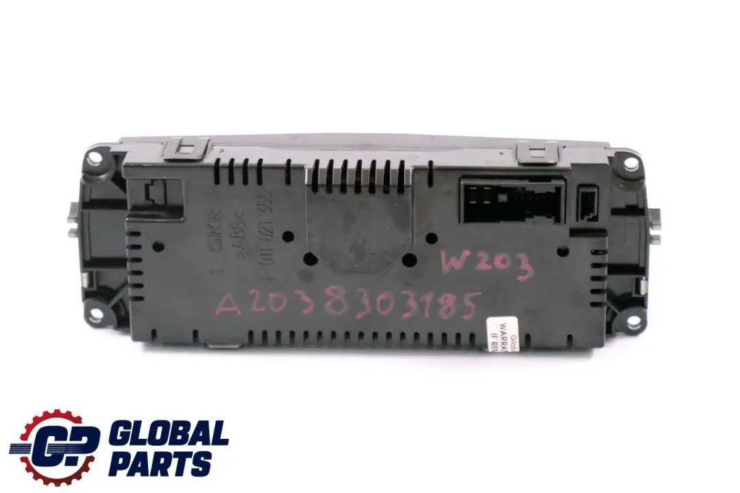 Mercedes-Benz W203 C209 Climate Heater Control Unit Switch Panel to with Part number A2038303085 Mercedes-Benz W203 C209 Climate Heater Control Unit Switch Panel - SKU A2038303185 - Part number A2038303085