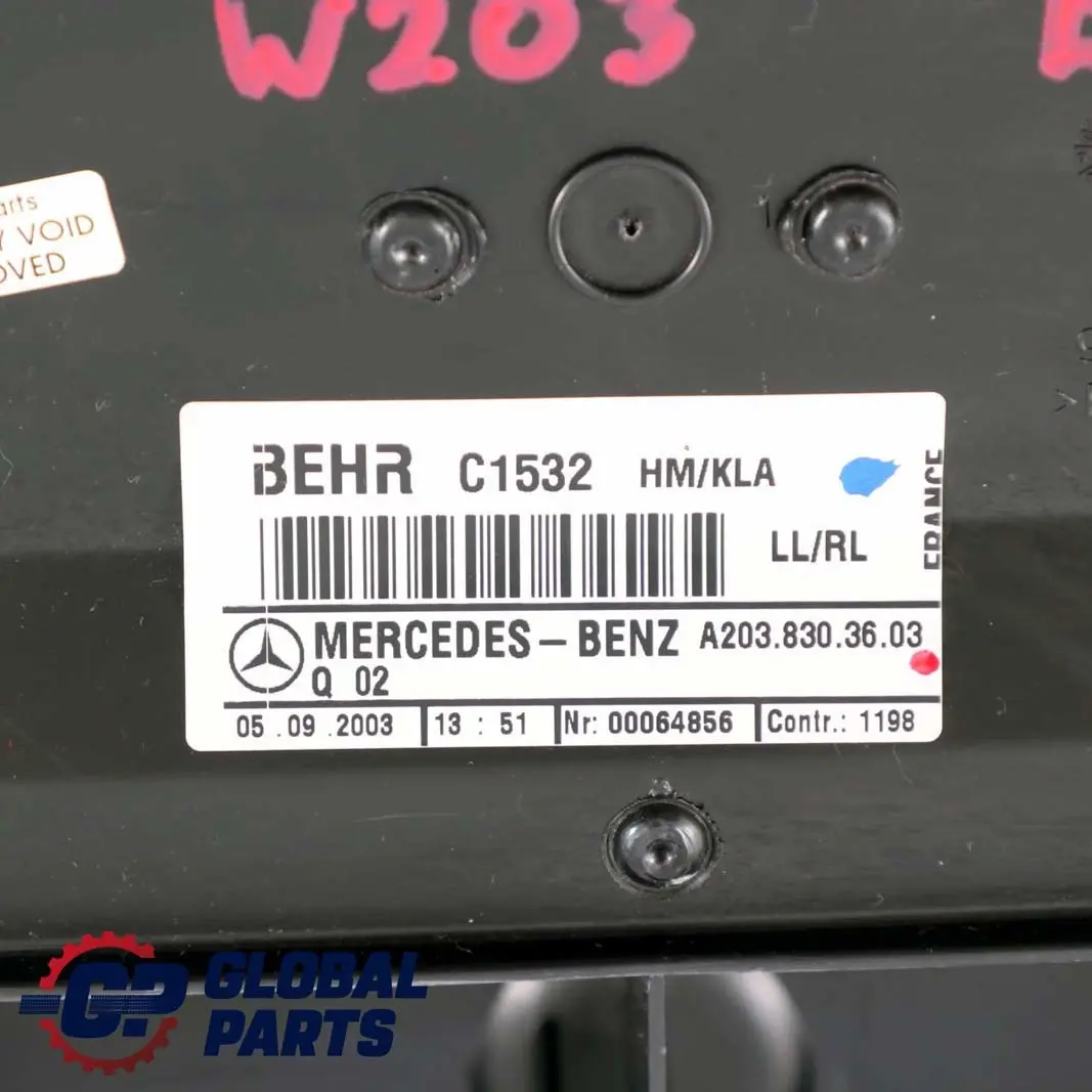 Mercedes W203 Cruscotto Centro Prese Alloggiamento Distributore - SKU A2038303603 - Numero di parte A2038303603