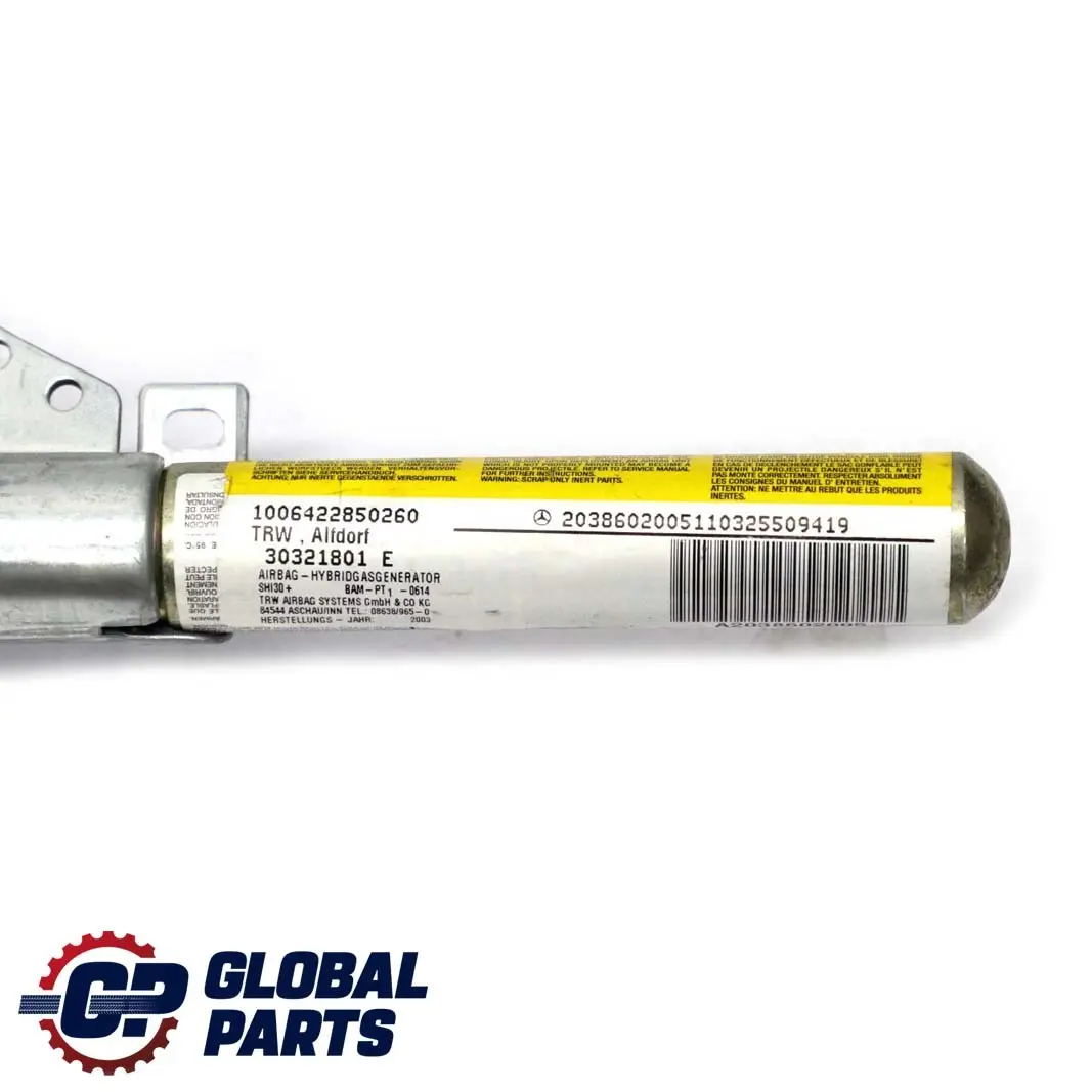 Mercedes CL203 Airbag Rideau Latéral Extérieur Droit Descendant - SKU A2038602005 - Numéro de pièce A2038602005