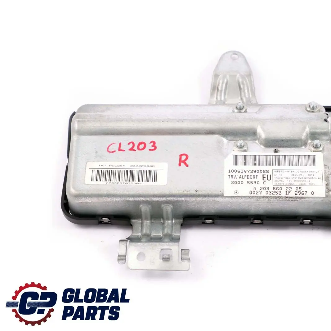 Mercedes CL203 Delantero Derecho O/S Tarjeta Puerta Airbag - SKU A2038602205 - Número de pieza A2038602205