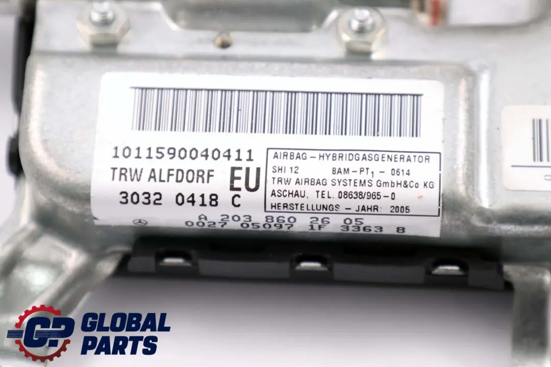 Clase C W203 Tarjeta de puerta delantera derecha Airbag para Mercedes con número de pieza A2038602605 Mercedes Clase C W203 Tarjeta de puerta delantera derecha Airbag - SKU A2038602605 - Número de pieza A2038602605