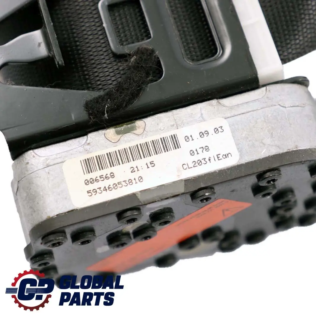 Mercedes CL203 Cinturón de seguridad delantero izquierdo Negro - SKU A2038605585 - Número de pieza A2038605585