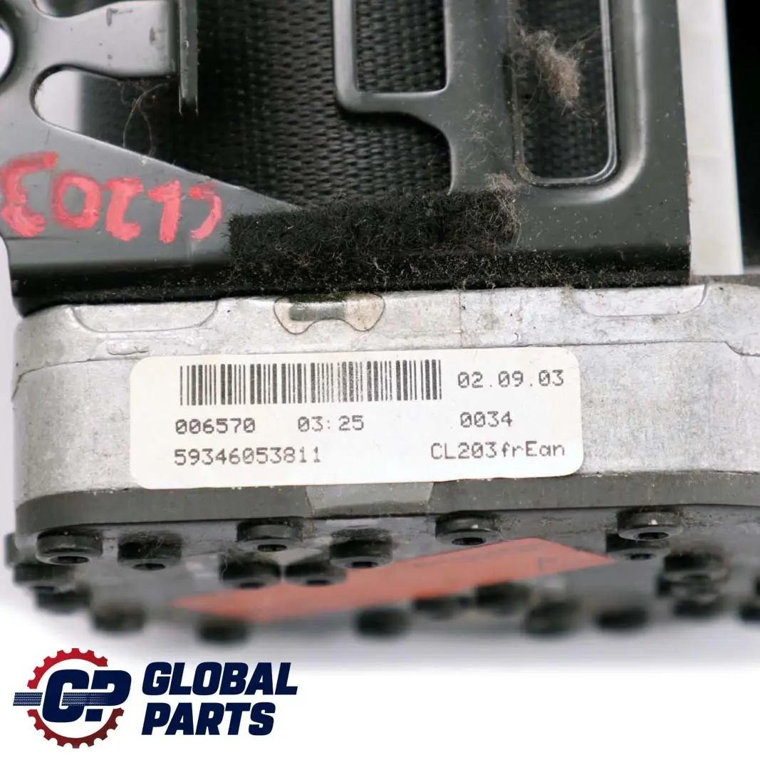 Cinturon De seguridad delantero derecho Negro para Mercedes CL203 con número de pieza A2038605685 Mercedes CL203 Cinturon De seguridad delantero derecho Negro - SKU A2038605685 - Número de pieza A2038605685