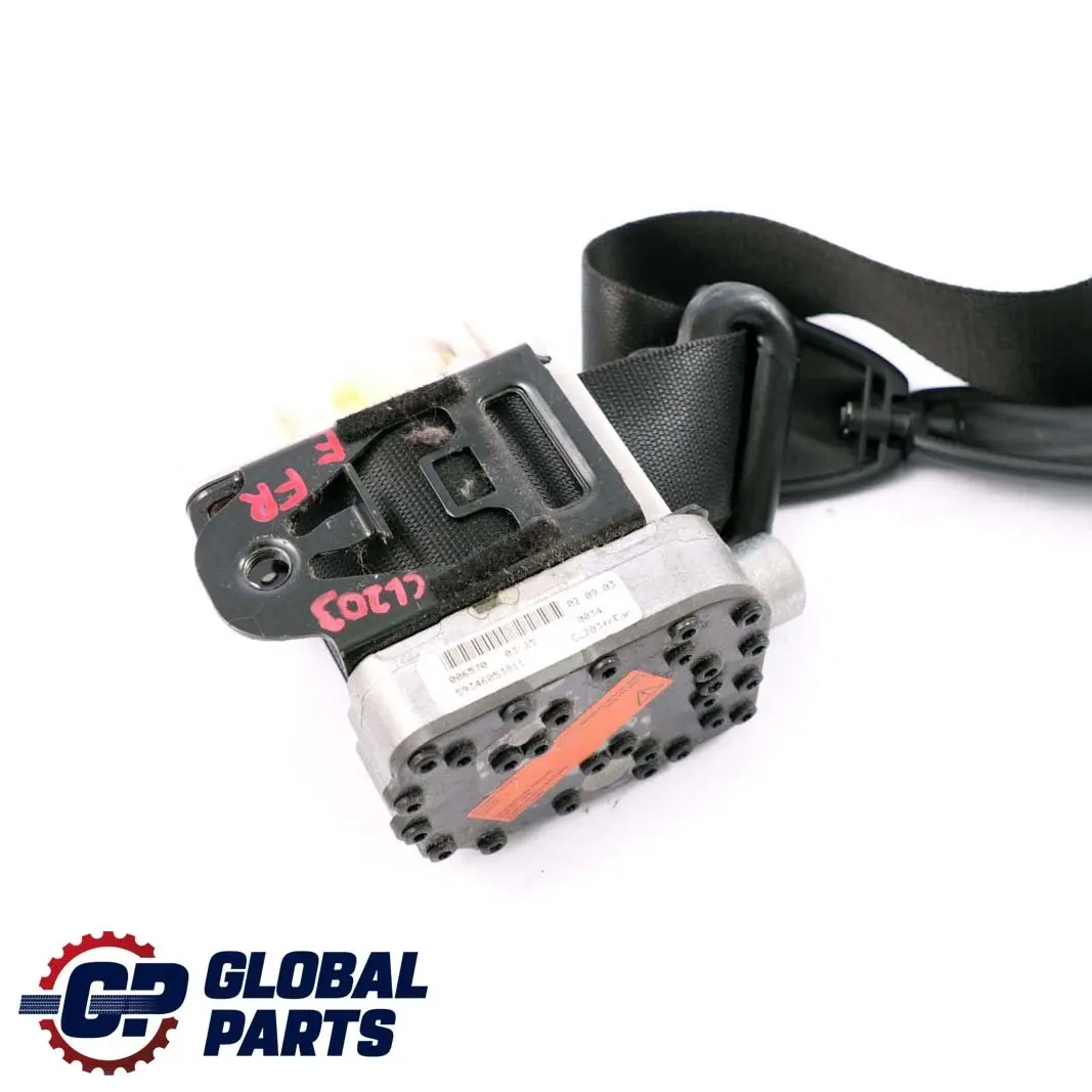 Cinturon De seguridad delantero derecho Negro para Mercedes CL203 con número de pieza A2038605685 Mercedes CL203 Cinturon De seguridad delantero derecho Negro - SKU A2038605685 - Número de pieza A2038605685