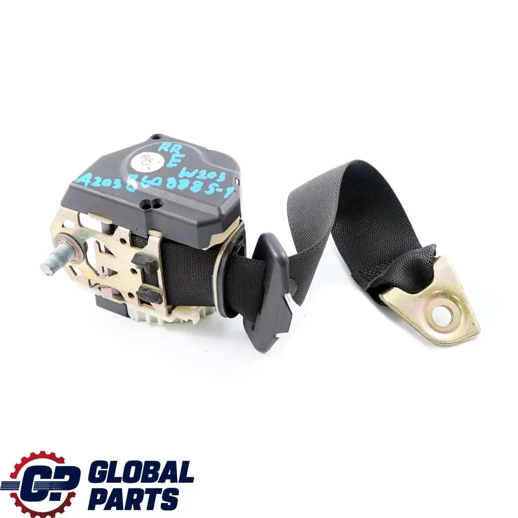 Clase C W203 Cinturón de seguridad trasero derecho Negro para Mercedes con número de pieza A2038608885 Mercedes Clase C W203 Cinturón de seguridad trasero derecho Negro - SKU A2038608885-1 - Número de pieza A2038608885