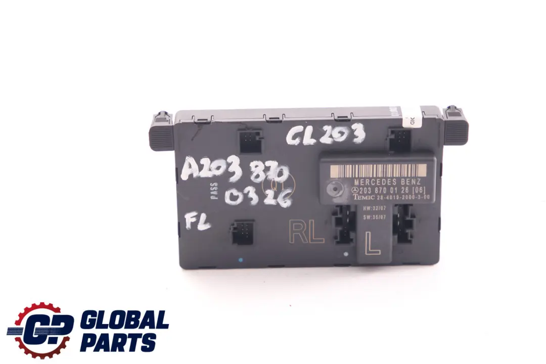 Unite Module De Commande Porte Avant Gauche A2038700126 pour Mercedes CLC CL203 à propos du numéro de pièce A2038700326 Mercedes CLC CL203 Unite Module De Commande Porte Avant Gauche A2038700126 - SKU A2038700326 - Numéro de pièce A2038700326