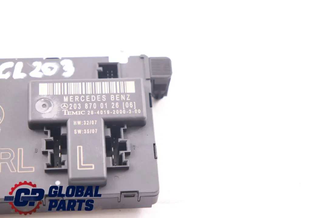 Unidad Modulo Control Puerta Delantera Izquierda A2038700126 para Mercedes CLC CL203 con número de pieza A2038700326 Mercedes CLC CL203 Unidad Modulo Control Puerta Delantera Izquierda A2038700126 - SKU A2038700326 - Número de pieza A2038700326