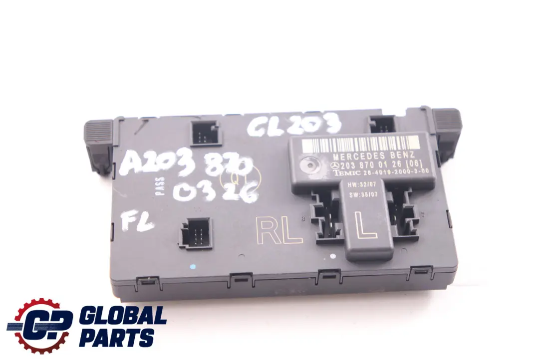 Mercedes CLC CL203 Front Left N/S Door Control Module Unit A2038700126 - SKU A2038700326 - Part number A2038700326