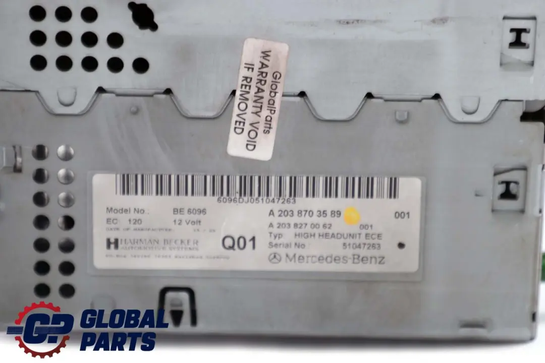  Mercedes-Benz C-Class W203 CD Player Radio Audio Sat Nav Navigation - SKU A2038703589 - Part number A2038703589
