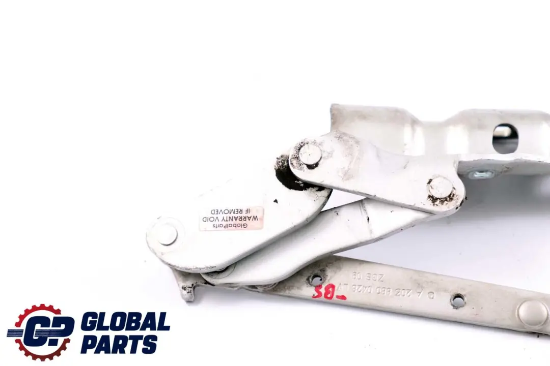 Hinge Right O/S Bonnet Front Brilliant Silver to Mercedes C-Class W203 with Part number A2038800428 Mercedes C-Class W203 Hinge Right O/S Bonnet Front Brilliant Silver - SKU A2038800428-BS - Part number A2038800428