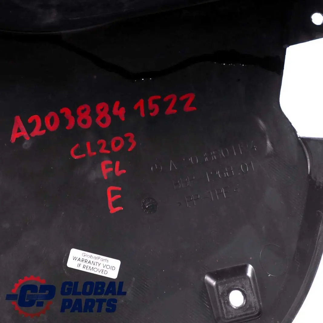 Mercedes CLC CL203 Vorne Links Radlaufabdeckung Trim Unten A2038801124 - SKU A2038841522 - Teilenummer A2038841522