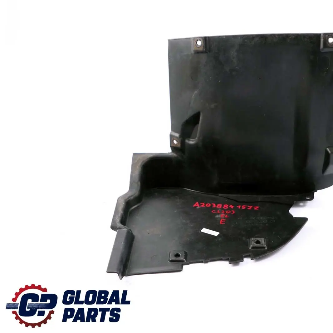 Rivestimento passaruota anteriore sinistro Fondo A2038801124 per Mercedes CLC CL203 con numero di parte A2038841522 Mercedes CLC CL203 Rivestimento passaruota anteriore sinistro Fondo A2038801124 - SKU A2038841522 - Numero di parte A2038841522