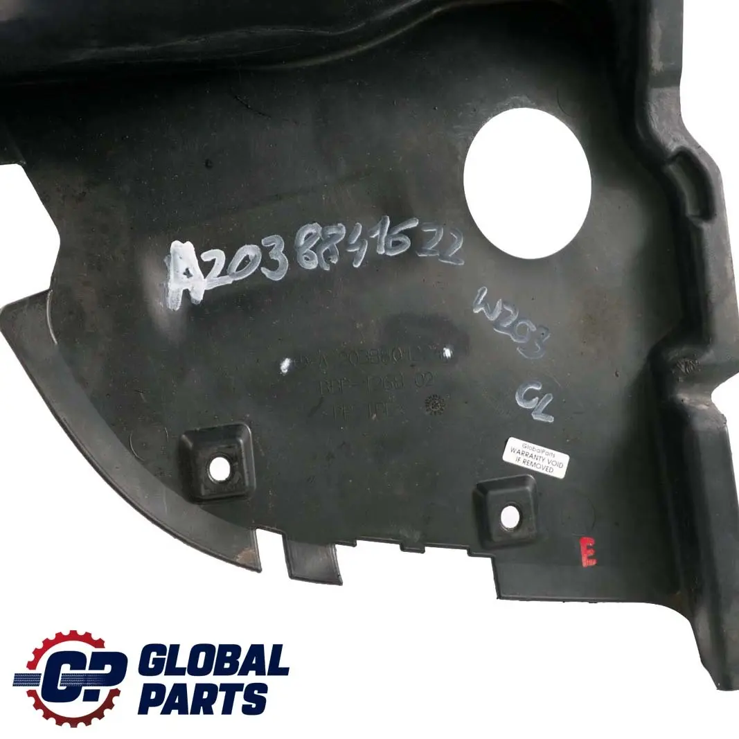 Copertura Passaruota Anteriore Destro Fondo per Mercedes CLC CL203 con numero di parte A2038801224 Mercedes CLC CL203 Copertura Passaruota Anteriore Destro Fondo - SKU A2038841622 - Numero di parte A2038801224
