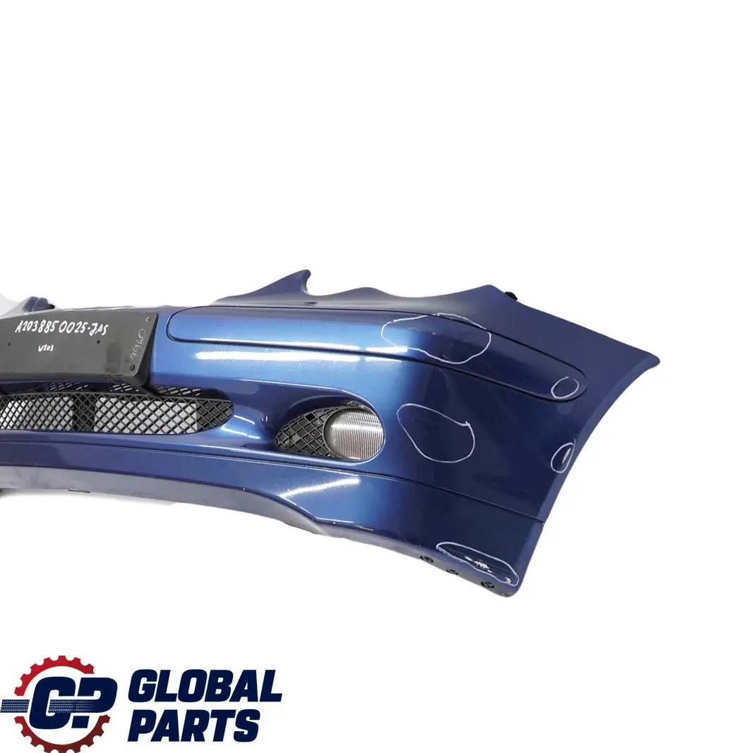Mercedes-Benz C-Class W203 Front Bumper Trim Panel Jaspisblau Blue - 345 to with Part number A2038850025 Mercedes-Benz C-Class W203 Front Bumper Trim Panel Jaspisblau Blue - 345 - SKU A2038850025-JAS - Part number A2038850025