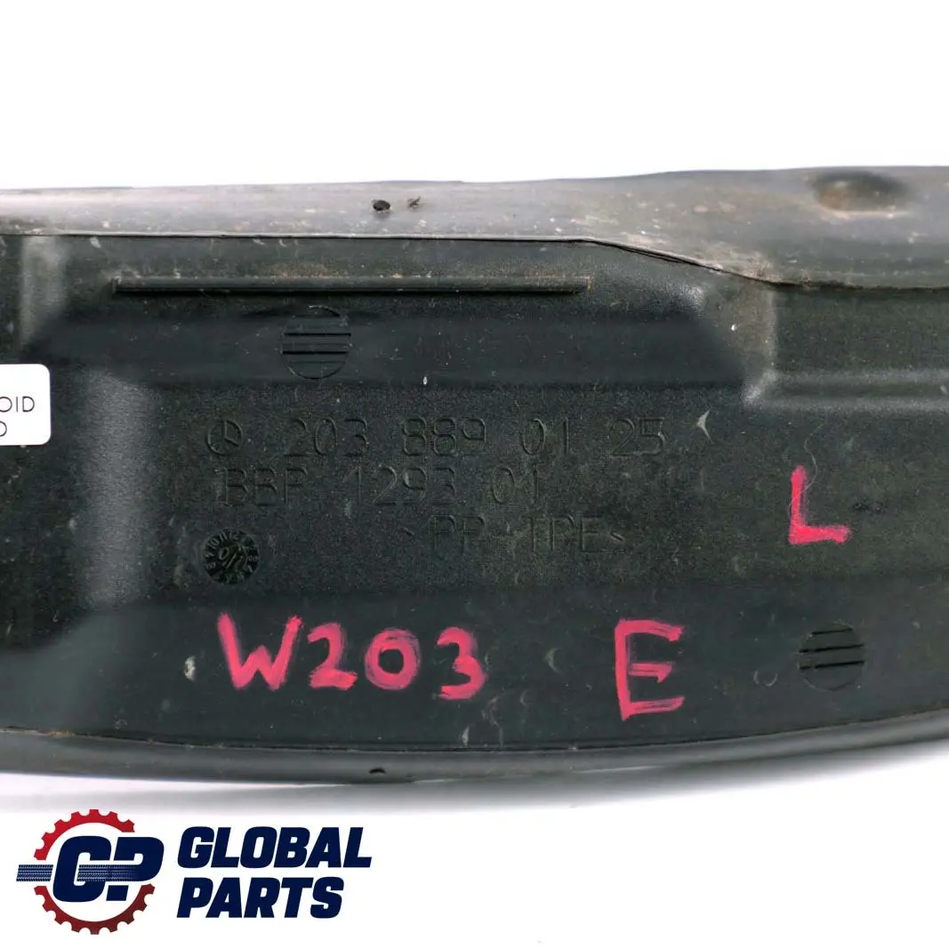 Mercedes W203 Wygłuszenie Błotnika Lewa Lewy Przód - SKU A2038890125 - Numer Części A2038890125