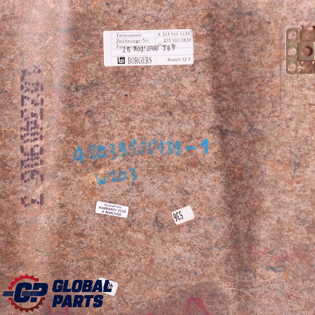 Mercedes-Benz W203 C209 Front Seat Backrest Rear Cover Trim Panel Anthracite to with Part number A2039100139 Mercedes-Benz W203 C209 Front Seat Backrest Rear Cover Trim Panel Anthracite - SKU A2039100139-1 - Part number A2039100139