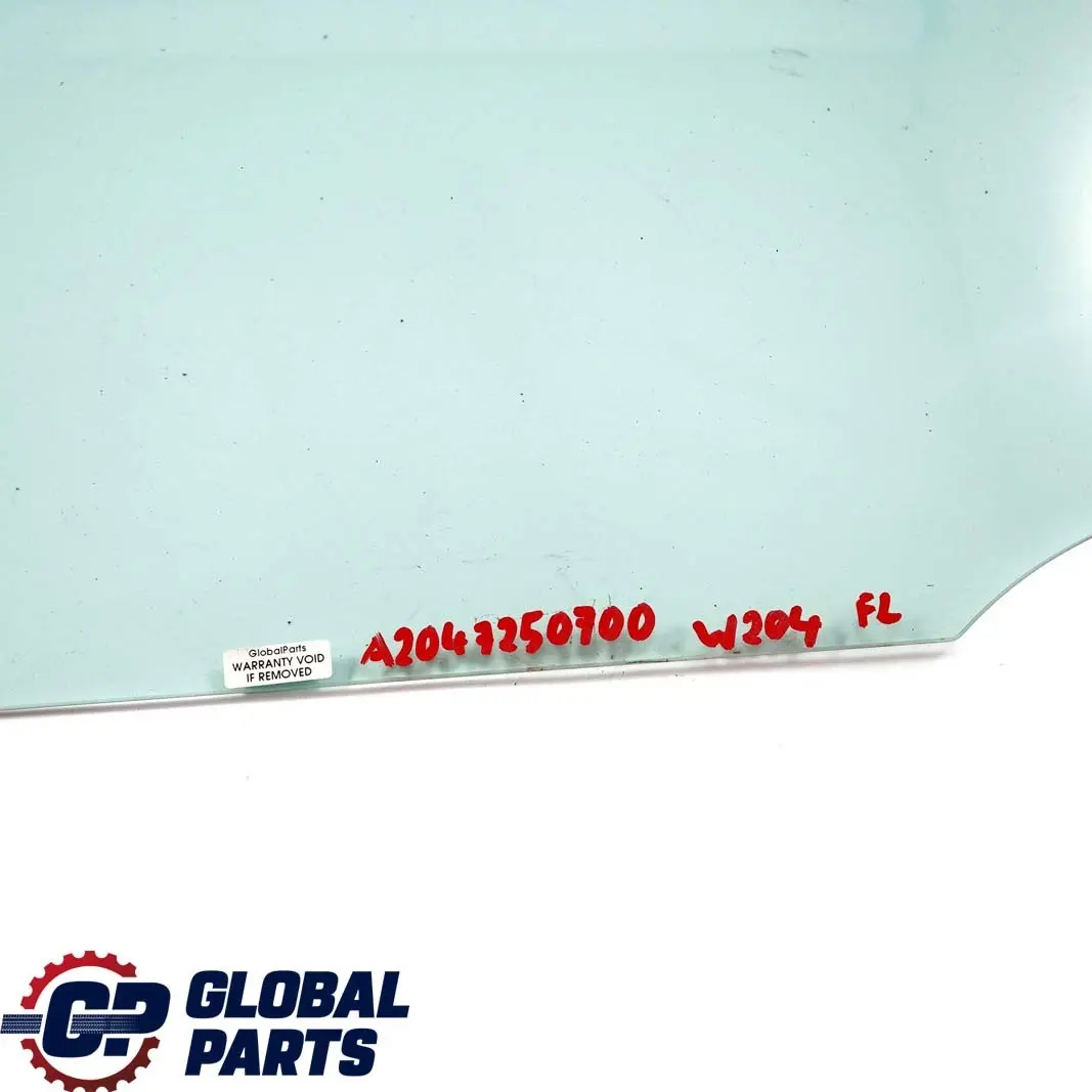 Mercedes W204 Window Glass Green AS2 Front Left N/S - SKU A2047250700 - Part number A2047250700
