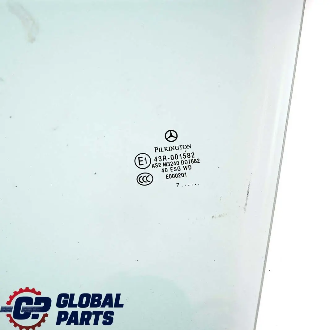 Mercedes W204 Window Glass Green AS2 Front Left N/S - SKU A2047250700 - Part number A2047250700