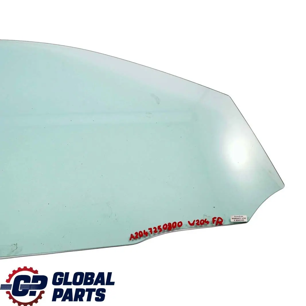 Front Right O/S Window Glass Green AS2 to Mercedes W204 with Part number A2047250800 Mercedes W204 Front Right O/S Window Glass Green AS2 - SKU A2047250800 - Part number A2047250800