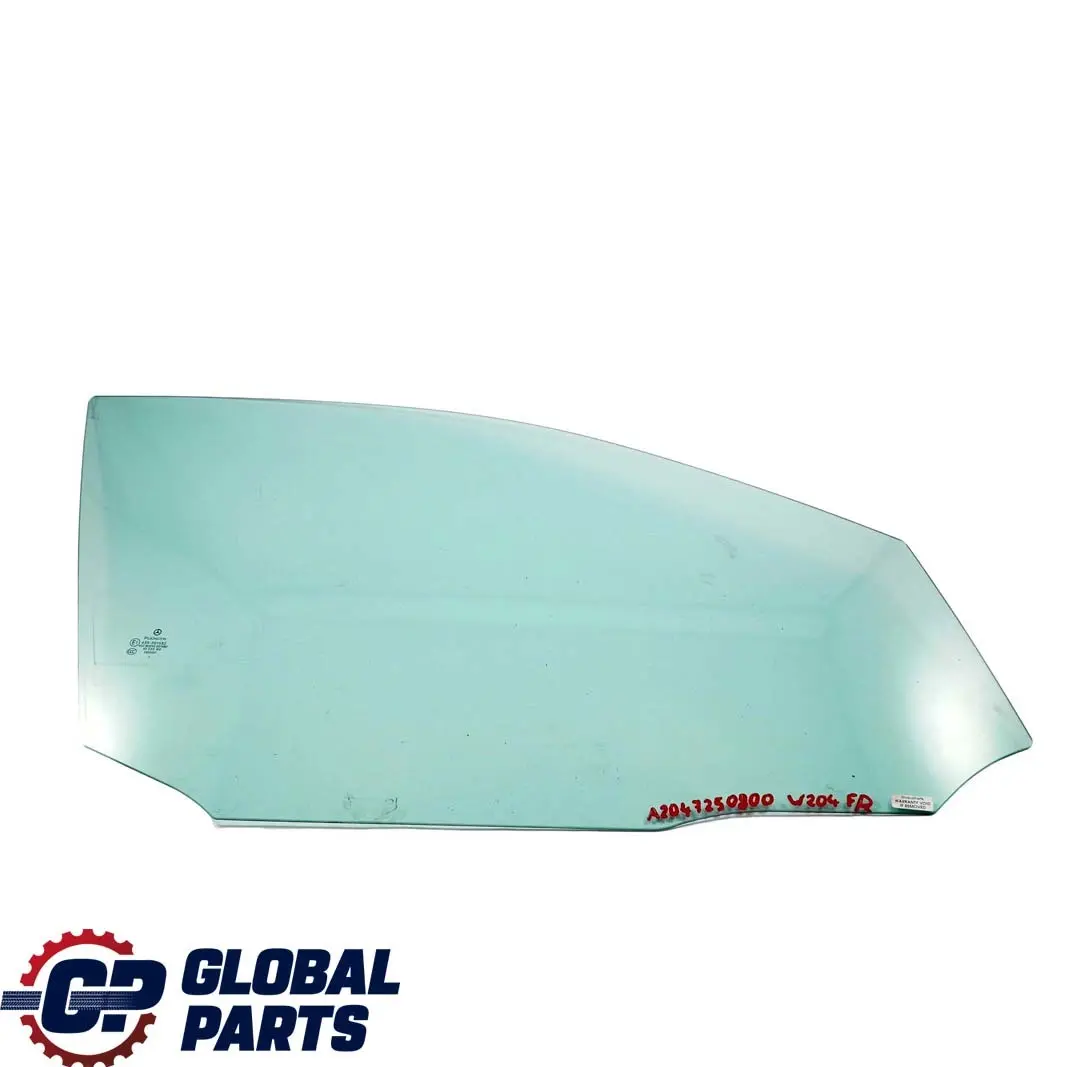Mercedes W204 Front Right O/S Window Glass Green AS2 A2047250800