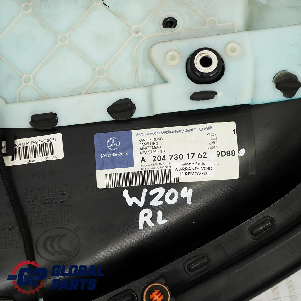 Mercedes Benz Classe C W204 Pannello Porta Posteriore SX Antracite - SKU A2047301762 - Numero di parte A2047301762