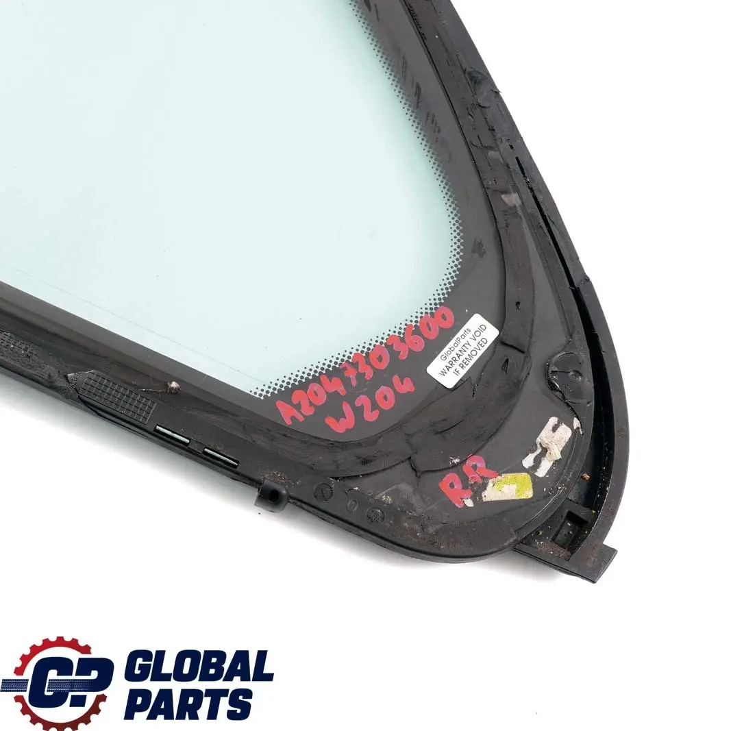 Mercedes W204 Finestra laterale posteriore destra quarto vetro verde AS2 - SKU A2047303600 - Numero di parte A2047303600