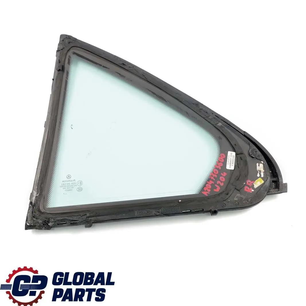 Mercedes W204 Finestra laterale posteriore destra quarto vetro verde AS2 - SKU A2047303600 - Numero di parte A2047303600
