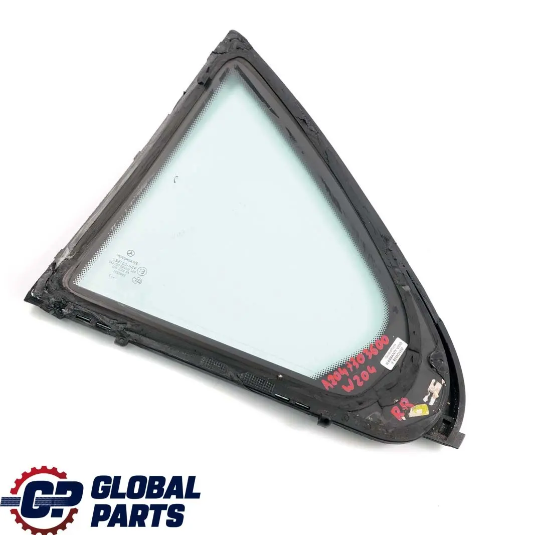 Quarter Window Green Glass AS2 Rear Right O/S Side to Mercedes W204 with Part number A2047303600 Mercedes W204 Quarter Window Green Glass AS2 Rear Right O/S Side - SKU A2047303600 - Part number A2047303600