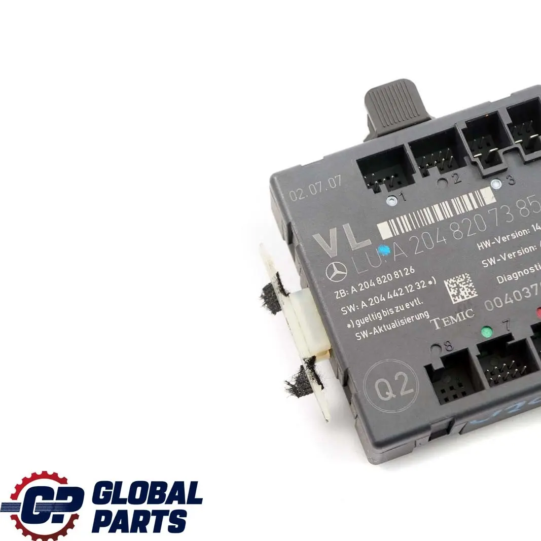  Mercedes-Benz C W204 Front Left Door N/S Control Unit Module - SKU A2048207385 - Part number A2048207385