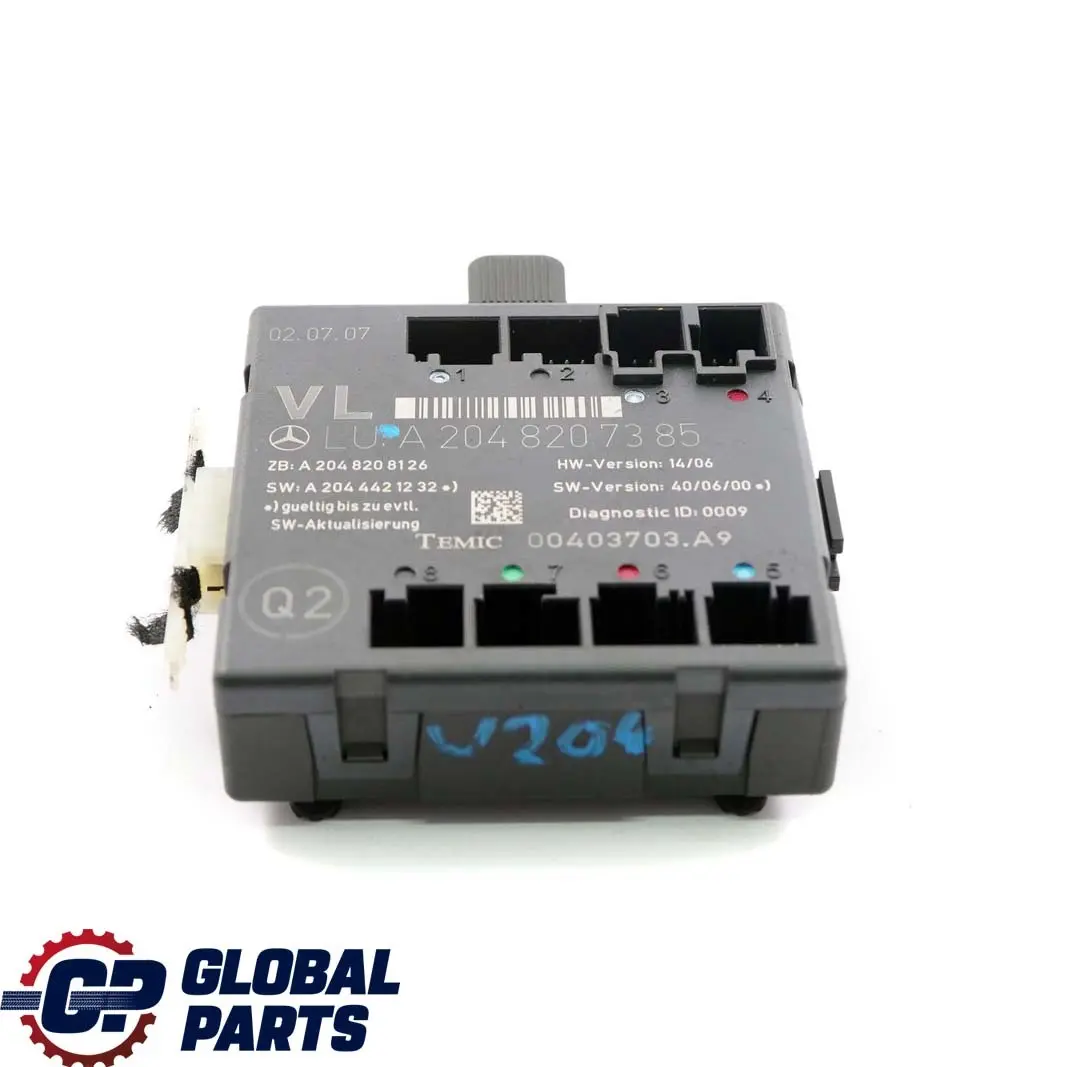 Mercedes-Benz C W204 Front Left Door N/S Control Unit Module - SKU A2048207385 - Part number A2048207385